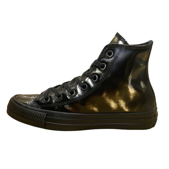 Converse Women’s Black Pure Silver Brush-Off Leather High-Top Sneakers Size 6.5 - Picture 4 of 13